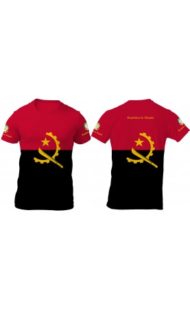 Brand new men's jersey regular fit. Angola flag design. Amfanwear souvenir travel gift idea.