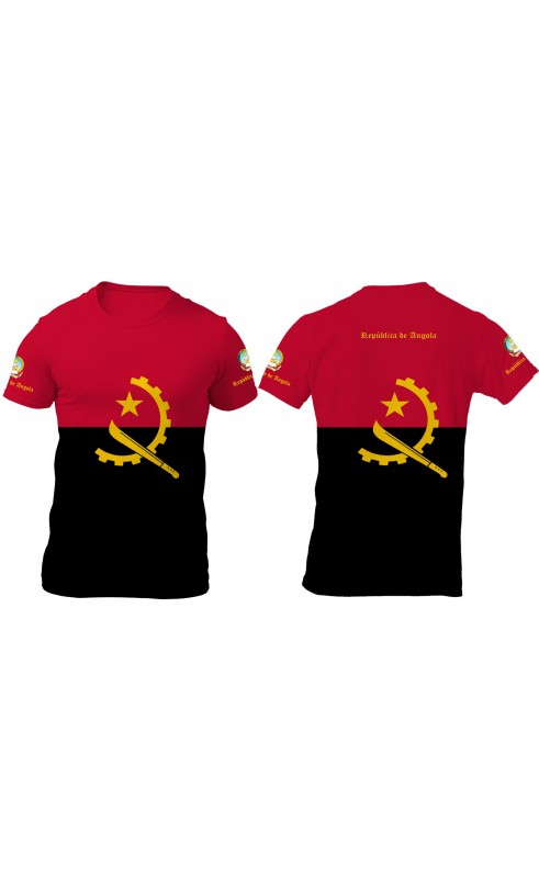 Brand new men's jersey regular fit. Angola flag design. Amfanwear souvenir travel gift idea.