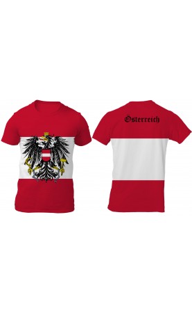 New men's t-shirt with Austria national flag. Amfanwear. Österreich gift souvenir SS25 SS26