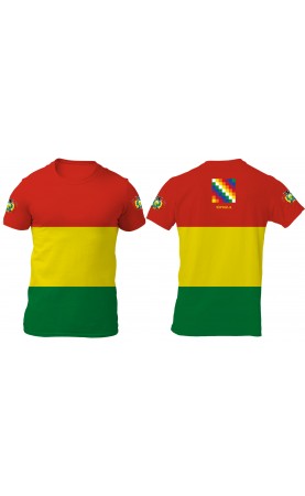Bolivia national flag men's t-shirt. Regular sizes from M to 3XL. Travel gift adventure