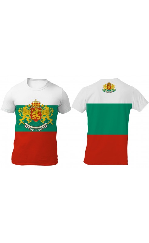 Bulgarian flag men's t-shirt. Regular fit size. Amfanwear