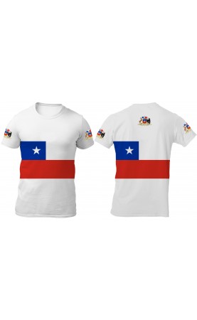 Chile national flag tee jersey regular fit. Men's sizes m, L, XL, XXL, XXXL. SS25, SS26 Latin America.