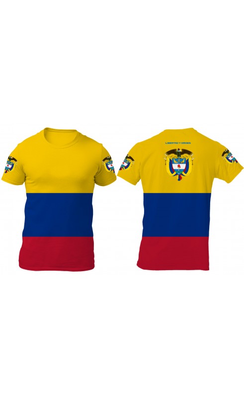 Colombia flag men's t-shirt. Regular sizes, quick dry textile. Amfanwear, SS25, SS26