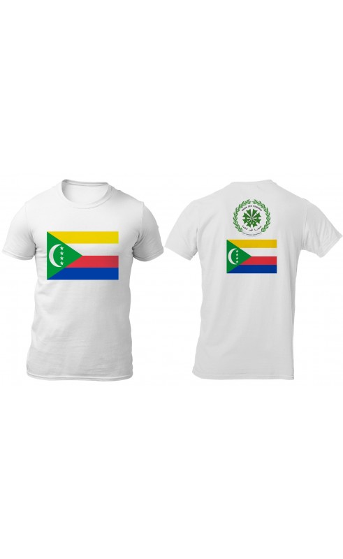Comoros flag jersey men's t-shirt. Regular fit sizes from M to 3XL.