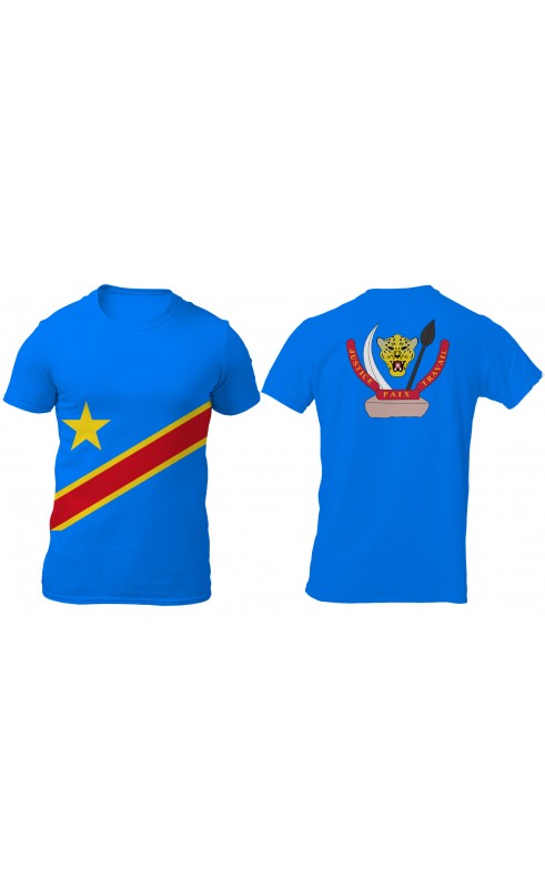 République démocratique du Congo flag t-shirt for men. Sizes M, L, XL, XXL, XXXL. SS25 SS26