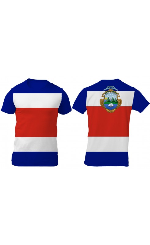 Costa Rica flag tee for men. Regular fit sizes. Amfanwear. SS25 SS26