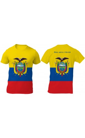 Men's regular fittravel t-shirt souvenir gift idea with Ecuador national flag. SS25 SS26 Amfanwear produced in EU
