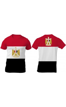 Egypt national flag t-shirt for men. Regular fit sizes. Eu production by amfanwear.