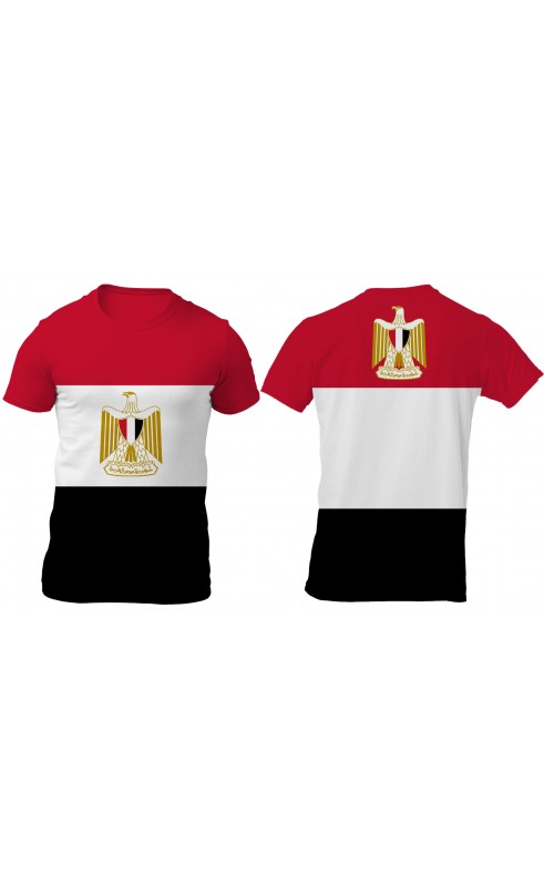 Egypt national flag t-shirt for men. Regular fit sizes. Eu production by amfanwear.