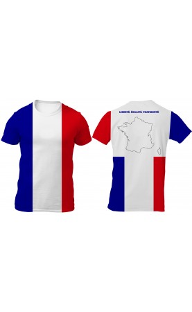 France national flagmen's t-shirt. Regular sizes. Made in EU. La France, la tour Eiffel souvenir