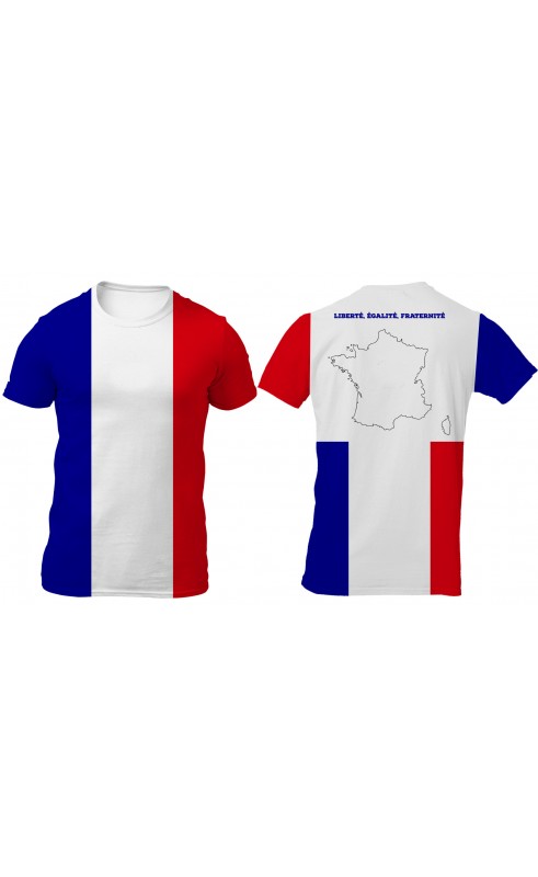 France national flagmen's t-shirt. Regular sizes. Made in EU. La France, la tour Eiffel souvenir