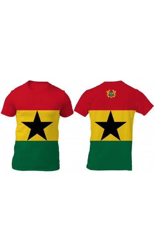 Ghana flag t-shirt for men. Regular sizes from M to 3XL