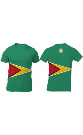 Guyana flag men's t-shirt. Regular fit sizes M, L, XL, XXL, XXXL
