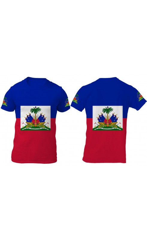 Haiti flag men's regular fit jersey tee.