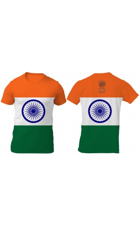 India flag t-shirt for men. Regular fit. Made in EU. Summer travel souvenir gift. Available sizes M, L, XL, XXL, XXXL