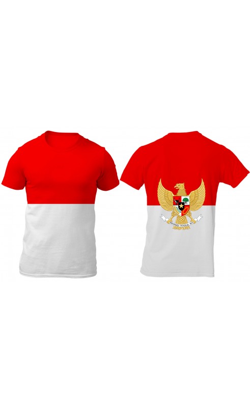 Indonesian flag t-shirt. Regular fit sizes for men. Made in EU. SS26 SS27 summer souvenir travel. Amfanwear