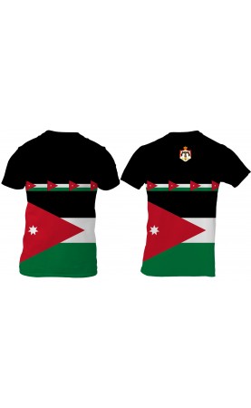 Jordan national flag t-shirt for men. Regular fit sizes. Summer season trend travel souvenir.