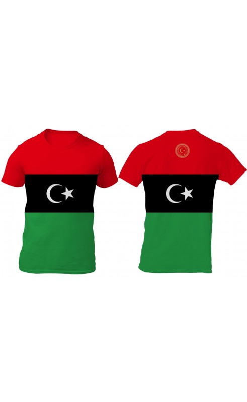 Libya flag men's t-shirt. Regular fit size.