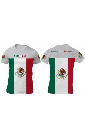 Mexico flag t-shirt for men. Regular fit jersey, Made in EU. Sizes M, L, XL, XXL, XXXL.Summer season trend souvenir