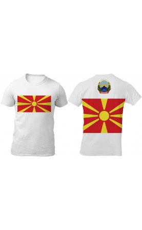 North Macedonia flag t-shirt. Regular fit sizes.