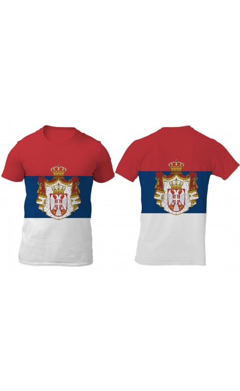 Serbia men's t-shirt. Travel season summer souvenir. Made in EU, regular fit sizes.