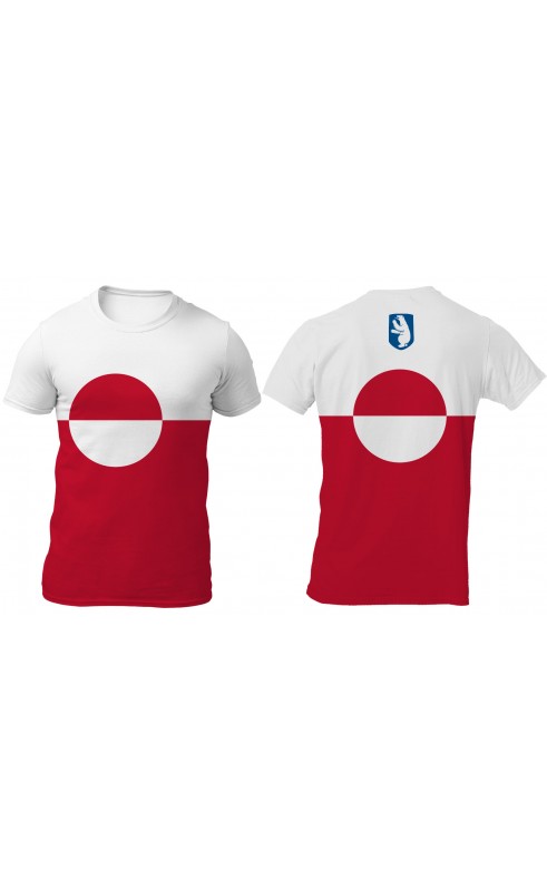 Greenland flag t-shirt for men. Regular fit. Souvenir travel, made in EU, amfanwear.
