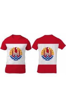Polynésie française / French Polynesia flag t-shirt for men. Souvenir gift travel summer apparel.
