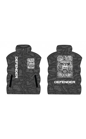Land rover defender men's  sleeveless gilet. Amfanwear, regular fit sizes for travel outdoor fans. Sizes from S to XXL.