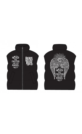 Born to ride moto quote meme men's gilet sleeveless. Amfanwear. Biker moto apparel extreme sport