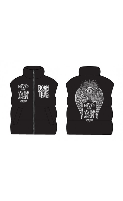Born to ride moto quote meme men's gilet sleeveless. Amfanwear. Biker moto apparel extreme sport
