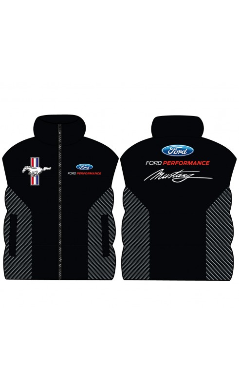 Mustang auto men's fanwear. Regular fit sizes men's vest.