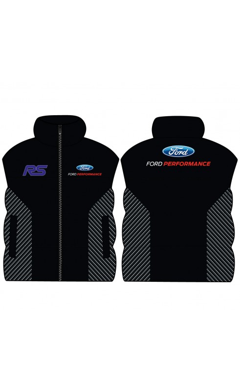 RS ford men's apparel. Sleeveless jacket, regular sizing.Amfanwear.