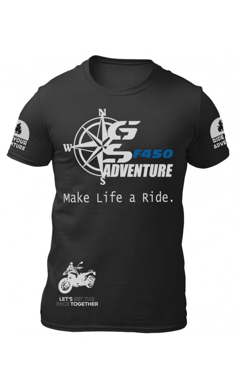 F450GS motorrad moto men's t-shirt. Regular fit sizes. Amfanwear, mad ein EU