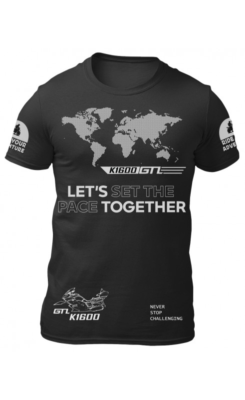 K1600GTL men's moto tee. Fan wear, regular fit sizes.
