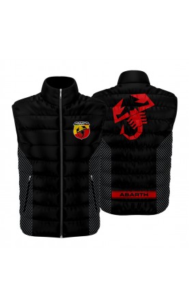 Fiat Abarth men's sleeveless gilet. Regular fit sizes. Amfanwear sport