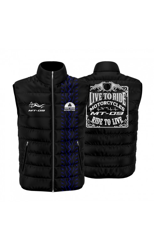 MT-09 fan men's moto sleeveless jacket. Regular fit size. SS26 trending fanwear.