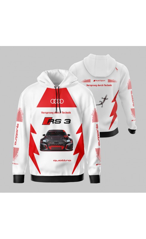 RS3 auto fan hoodie/ Regular fitmen's sizes. Audi fan sport wear. S-line RS