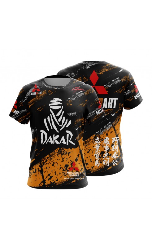 Mitsubihi Dakar men's t-shirt. Regular fit sizes, made in EU.Amfanwear SS26 fan sport wear