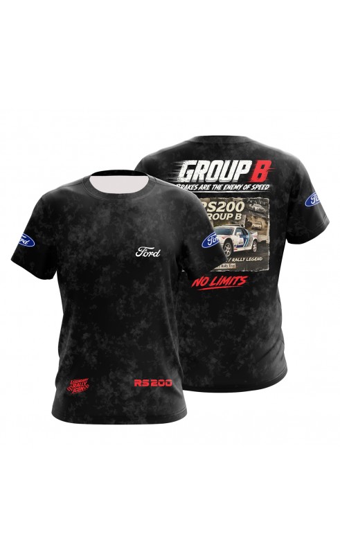 Ford RS200 rally men's t-shirt. Regular sizes. Amfanwear, rally fan streetwear. SS26 SS26 trend men's clothes
