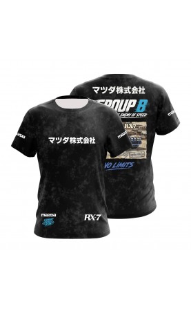 Mazda RX7 B group men's tee. Regular fit sizes. Trending men's fashion SS26. Amfanwear