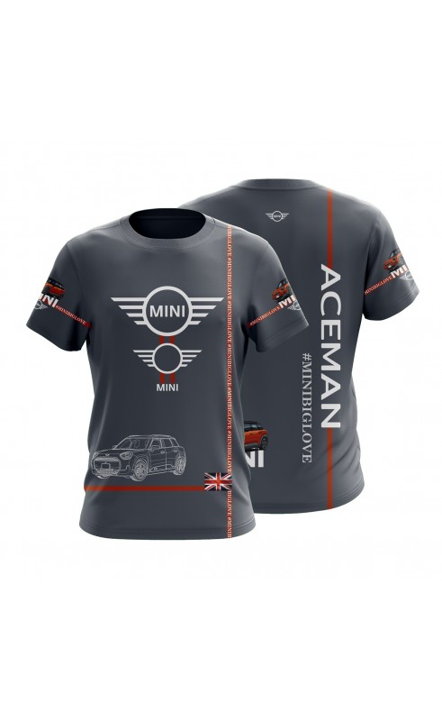 Mini Cooper UK Aceman men's tee. Regular fit streetwear. men's clothing SS26. Made in EU fan clothes