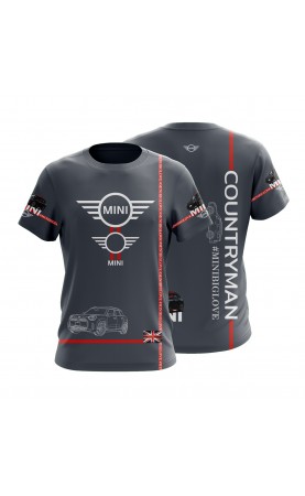 Mini Cooper Countryman fan t-shirt. Regular fit sizes for men. Amfanwear. Sportwear fan clothing.