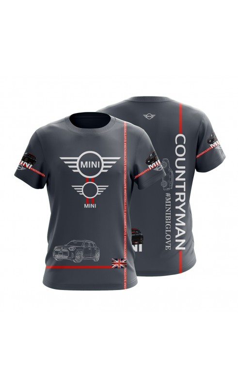 Mini Cooper Countryman fan t-shirt. Regular fit sizes for men. Amfanwear. Sportwear fan clothing.