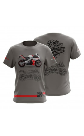 Aprilia Moto Biker Men's t-shirt. Streetwear regular fit sizes. Made in EU. Amfanwear