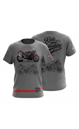Aprilia RSV4 moto tee. Regular fitting sizes for men, streetwear, moto racing fan apparel