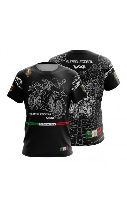 Superleggera V4 men's t-shirt. moto biker tee, regular fitting sizes. Trending summer apparel