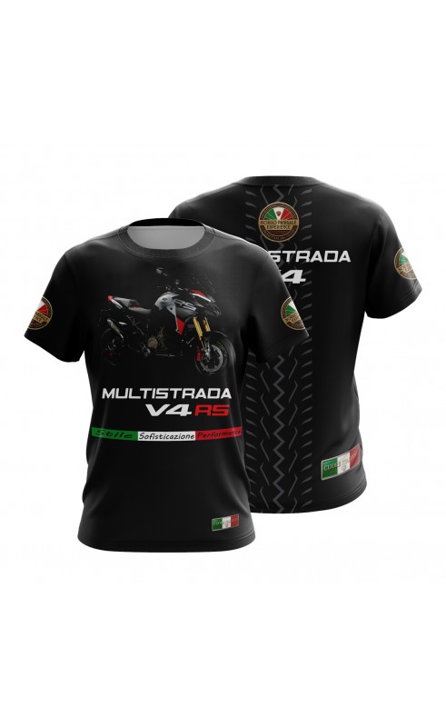 Multistrada V4 RS tee. Regular sizes, made in EU fanwear biker wear