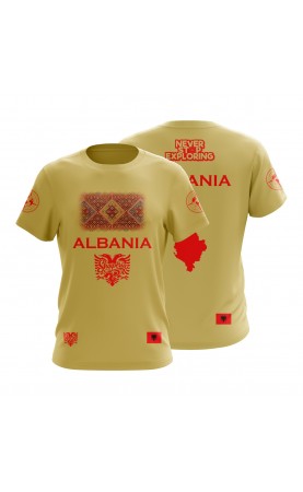 Travel T-shirt Albania Shqipëria for men. Gift souvenir men's regular fit tee. Amfanwear