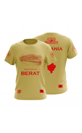 Travel souvenir t-shirt Albania Berat.Regular fit graphic print design.Summer SS26 ss27