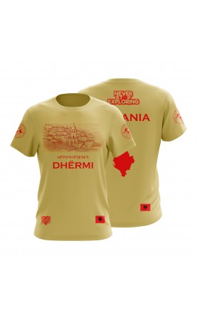Dhërmi Mediterranean Sea T-shirt  for men. Regular fit sizes. Amfanwear Summer apparel